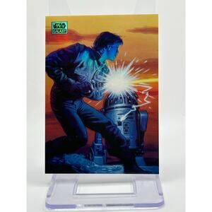 2024 Topps Chrome Star Wars Galaxy Luke Skywalker and R2-D2 Aqua Refractor /199